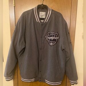 Raw Blue Varsity Jacket Adult 2XL Black Wool Blend Springfield Classic